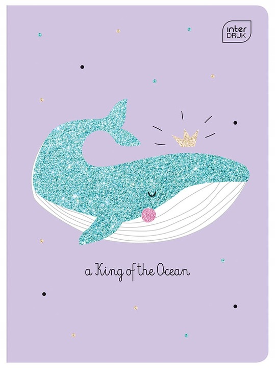 4 X ZESZYT A5 DLA DZIEWCZYNKI, 16 KARTEK, KRATKA, INTERDRUK, Brokat