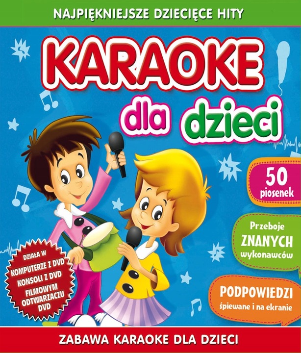 Bezprzewodowy GŁOŚNIK Bluetooth, 2 Mikrofony + POLSKIE Karaoke dla Dzieci