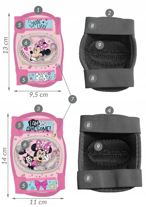 4x OCHRANIACZE KASK ROWEROWY RĘKAWICZKI DISNEY MIN