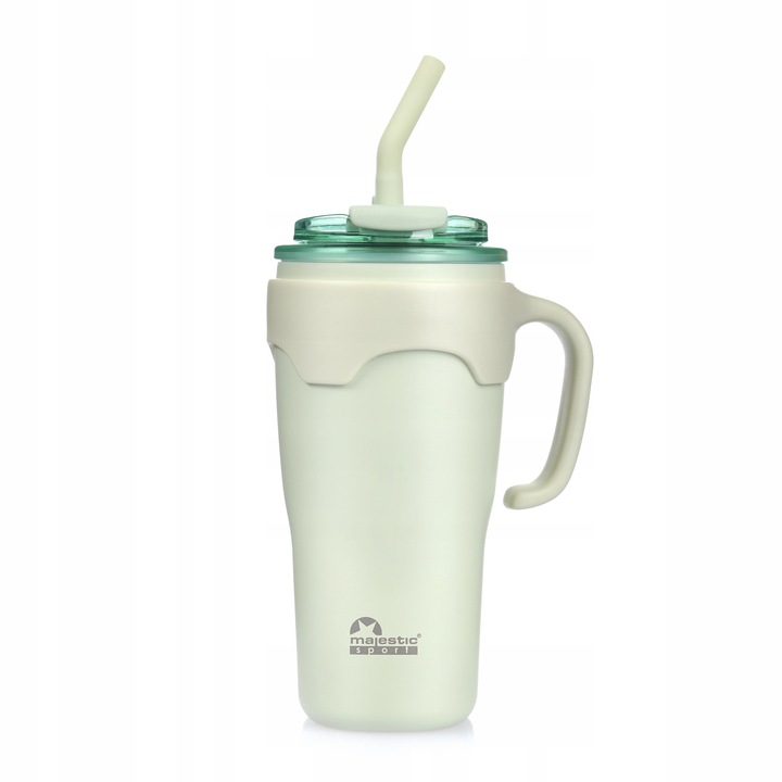 Kubek Termiczny Ze Słomką Majestic Sport Jelly 650 ml Zielony