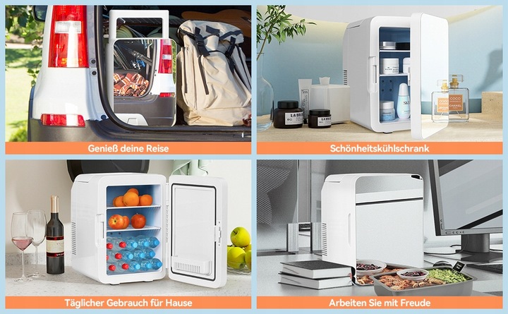 MINI PRZENOŚNA LODÓWKA 10 LITRÓW 12V 230V LUSTRZANA