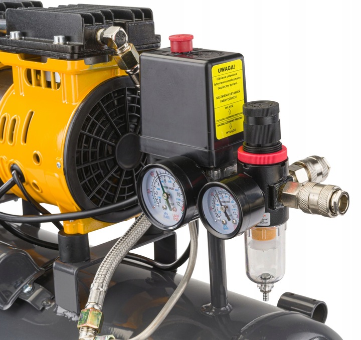 KOMPRESOR BEZOLEJOWY 24L SPRĘŻARKA 8 BAR 220l/min 230V SEPARATOR CICHY 59dB