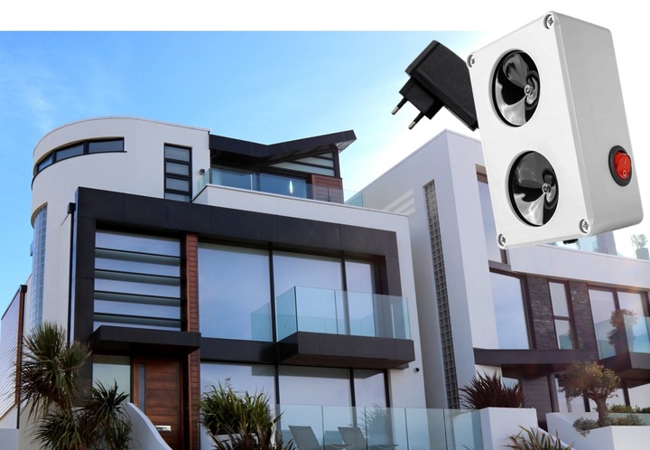 Podwójny odstraszacz na lisy kuny, hermetyczny 100%, mocny zmienny układ