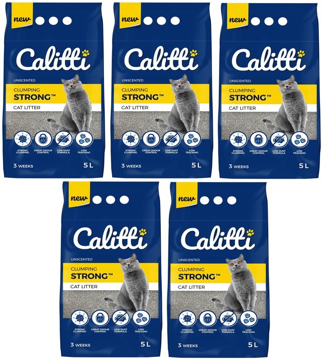 CALITTI Strong Unscented Żwirek bezzapachowy 5X5L
