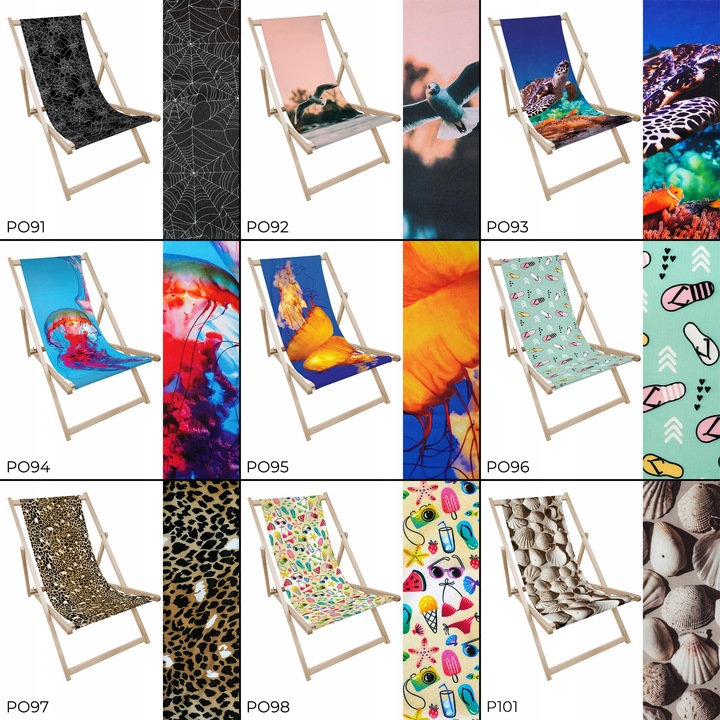 Płachta na leżak do ogrodu WZORY nadruk FULLPRINT PŁACHTA NA LEŻAK PLAŻOWY