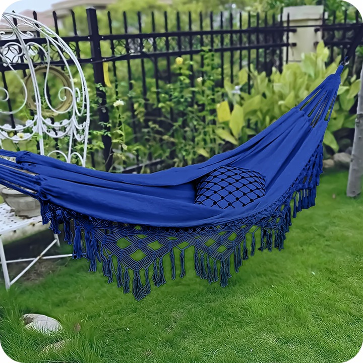 HAMAK OGRODOWY TURYSTYCZNY BOHO HUŚTAWKA MOCNY 150x190 120kg + LINKI TORBA