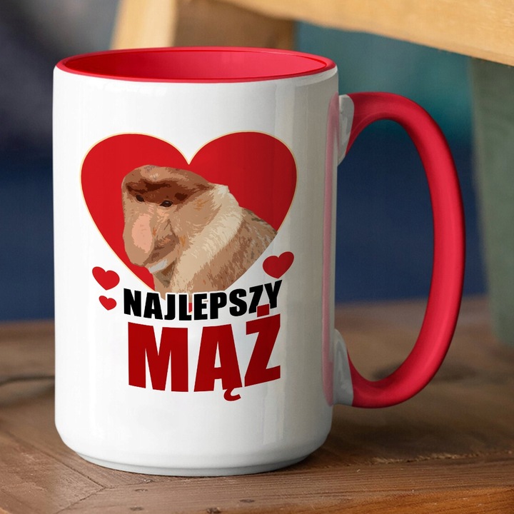 DUŻY Kubek XXL Czerwon Prezent na WALENTYNKI Wzory