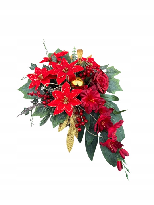 Stroik świąteczny na grób kompozycja na cmentarz gwiazda