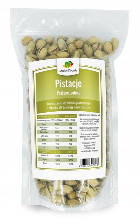 PISTACJE SOLONE 1kg PRAŻONE NATURALNE witamina B6