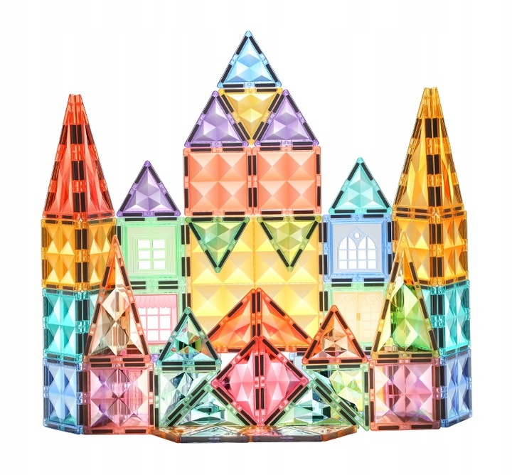 Klocki magnetyczne dla dzieci duże edukacyjne zestaw konstrukcyjny 100 el