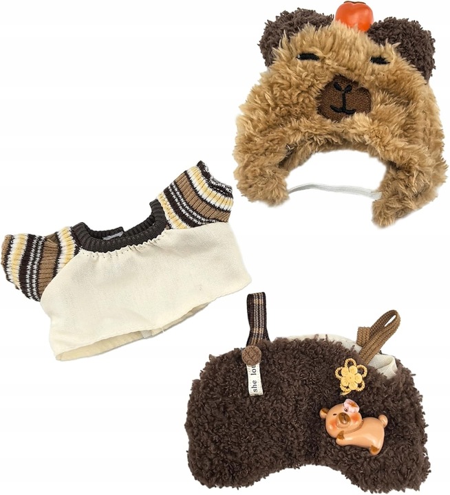 Ubranka dla Lalka 17cm Zestaw ubranek Strój i akcesoria Capybara 3szt