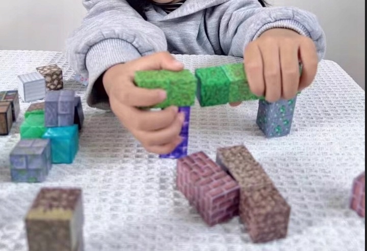 KLOCKI MAGNETYCZNY Minecraft DLA DZIECI ZABAWKA ZESTAW 100eL