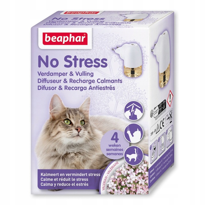 Beaphar Aromatyzer behawioralny No Stress dla kota + Wkład dla Kotów 30 ml