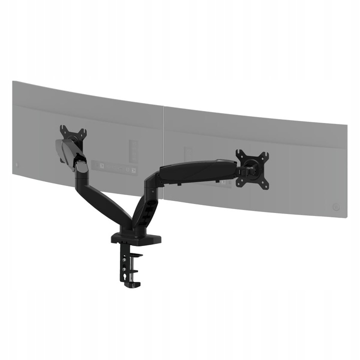 UCHWYT na 2 MONITORY TV LED LCD Biurkowy OBROTOWY 360° uniwersalny 15"- 27"