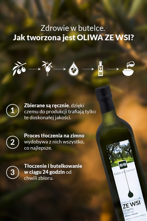 Oliwa z oliwek ZE WSI niefiltrowana Extra Virgin łagodna 0,3% 5 l