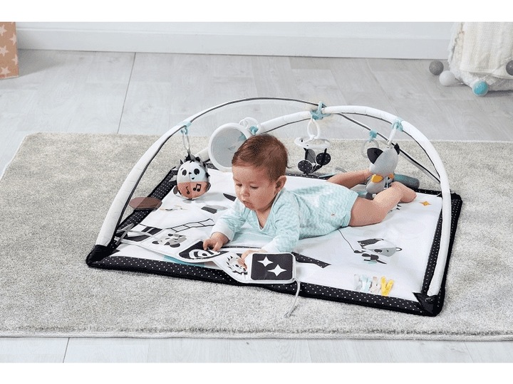 Mata edukacyjna z muzyką pałąk Magiczna Kraina czarno biała dla niemowląt