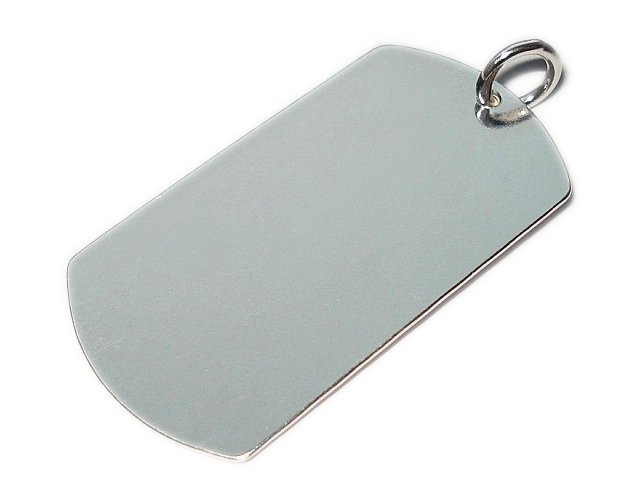 Nieśmiertelnik blacha 5 cm, 11g GRAWER SREBRO