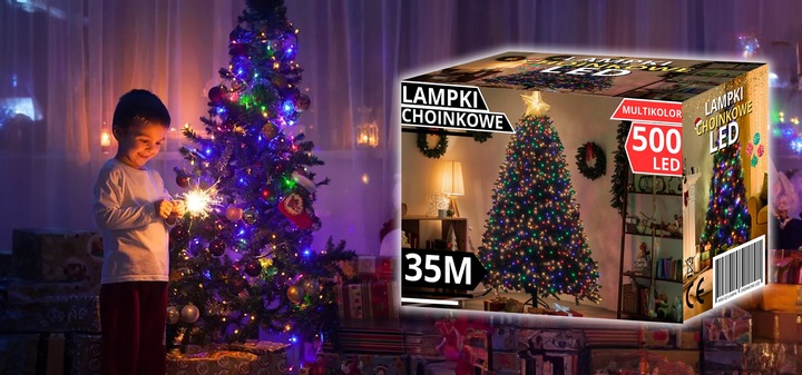 LAMPKI CHOINKOWE 500 LED MULTI KOLOR 35M PROGRAMATOR ŚWIATEŁKA ŁAŃCUCH