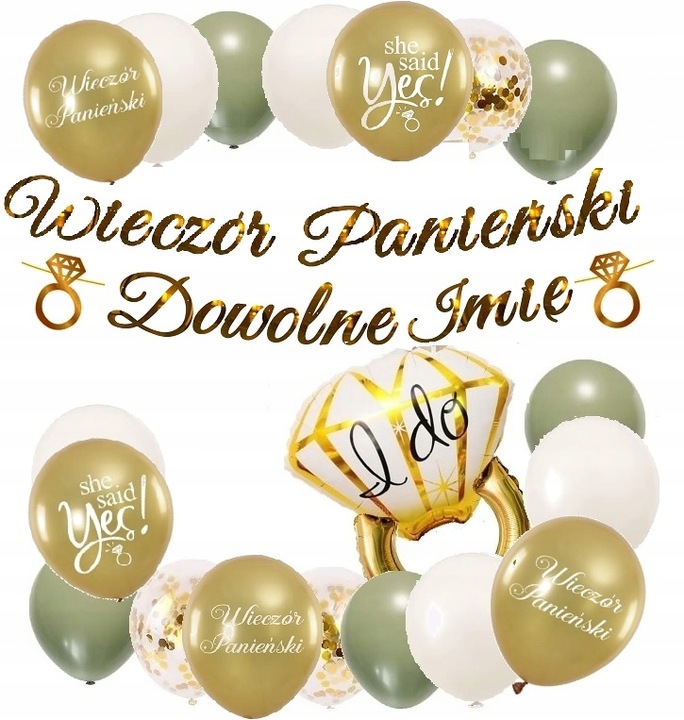 BALONY BOHO dekoracje WIECZÓR PANIEŃSKI baner IMIĘ