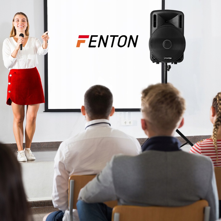 Kolumna aktywna 15'' 800W UHF BT bateria+ mikrofon/ imprezy konferencje