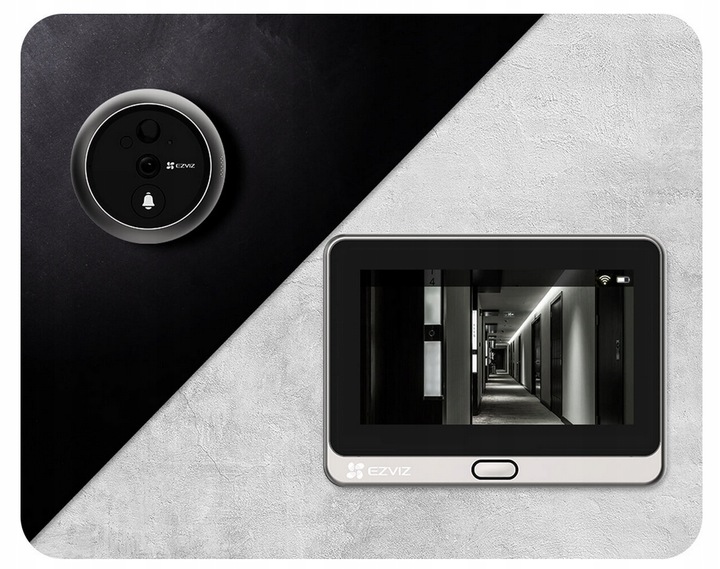 WIZJER ELEKTRONICZNY DO DRZWI JUDASZ CS-DP2 2K 3MPX PANEL DOTYKOWY EKRAN