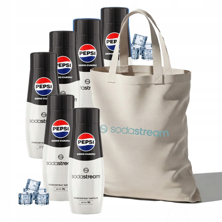Zestaw Syrop do wody SodaStream Pepsi Zero Cukru 6x440ml + Torba GRATIS