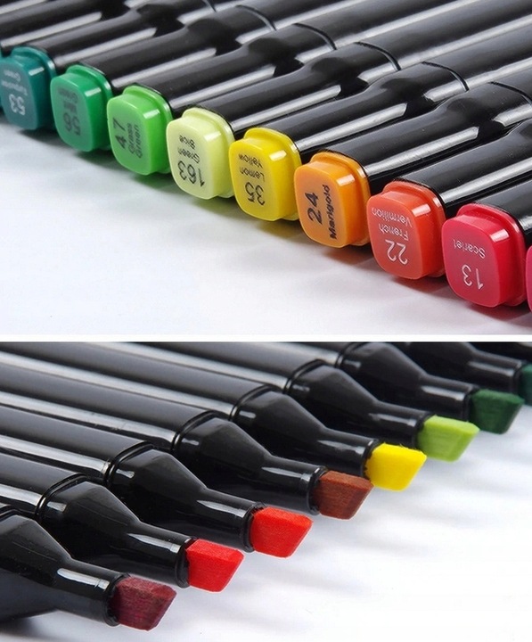 MARKERY ALKOHOLOWE 168 SZT Flamastry Mazaki Pisaki Dwustronne Pro + TORBA