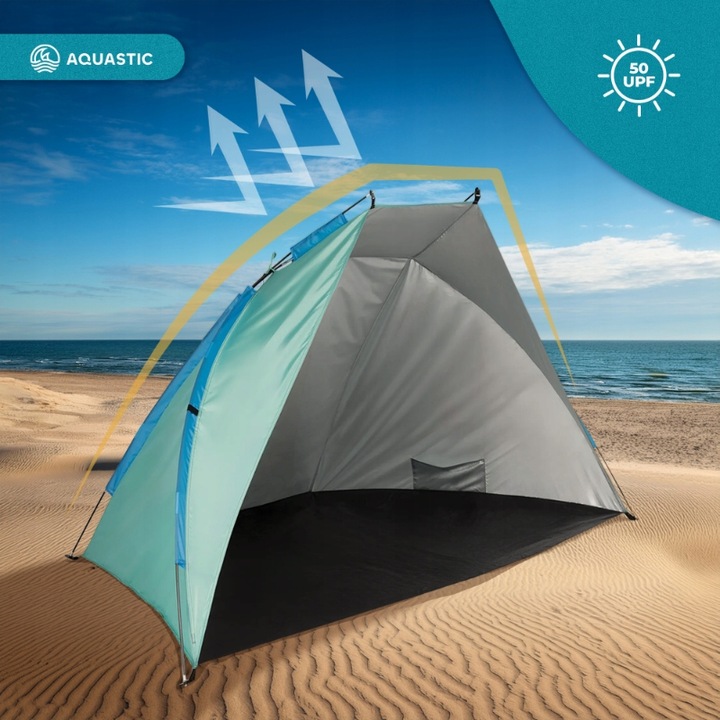 Namiot plażowy AQUASTIC Concielo turkusowy OS UPF 50+ Ochrona przed słońcem