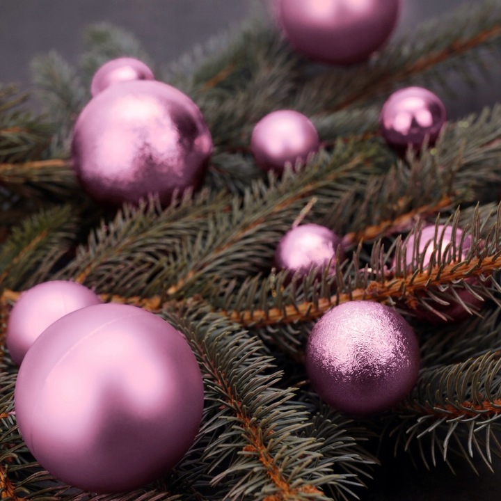 BOMBKI CHOINKOWE NIETŁUKĄCE 6/4/3CM ZESTAW OZDÓB CHOINKOWYCH 101 SZT RÓŻOWY