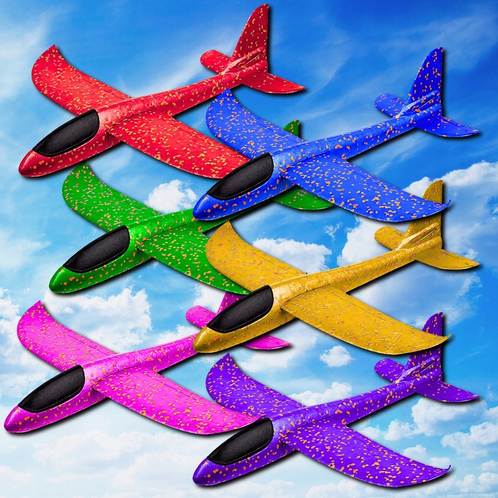 6X SAMOLOT STYROPIANOWY SZYBOWIEC RZUTKA SAMOLOTY PREZENT NA DZIEŃ CHŁOPAKA