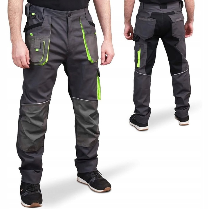 SPODNIE ROBOCZE MĘSKIE BOJÓWKI ELASTYCZNE WZMACNIANE STRETCH DO PASA BHP