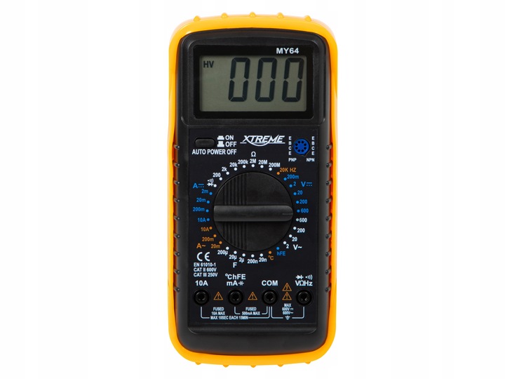 PROFESJONALNY MULTIMETR MIERNIK CYFROWY PRĄDU TEMPERATURY BATERIA SONDA LCD