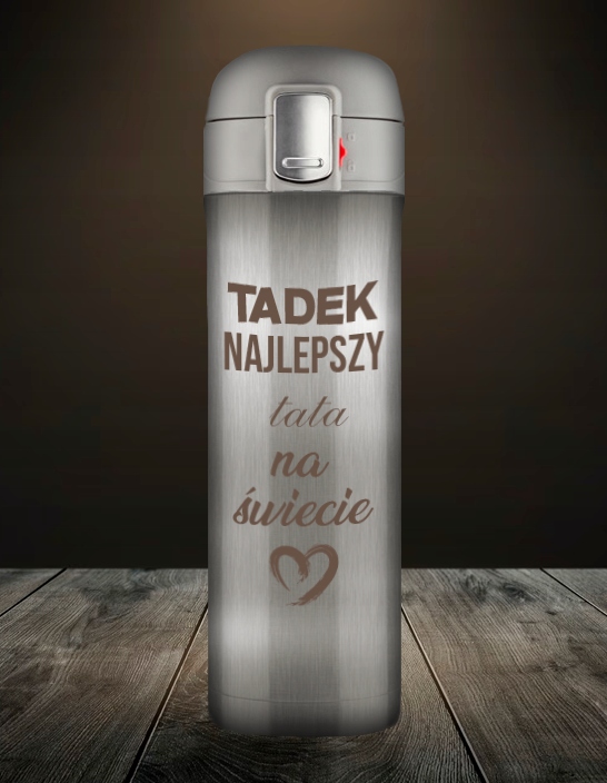 KUBEK TERMICZNY TERMOS NA KAWĘ HERBATĘ DO SAMOCHODU 440 ml PREZENT GRAWER