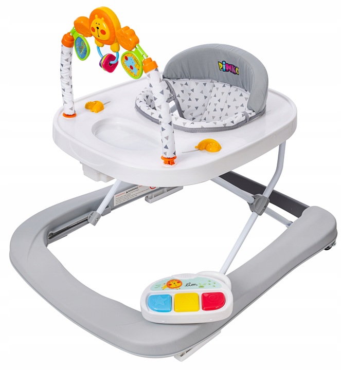 SimplyGo CHODZIK DLA DZIECKA INTERAKTYWNY PCHACZ CHODAK ZE STOLIKIEM SZARY