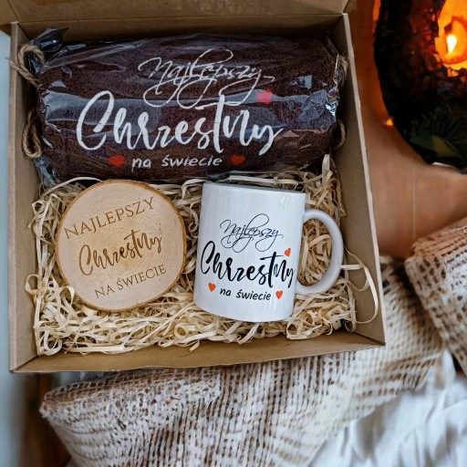 PREZENT dla od Ojca chrzestnego chrzest ręcznik