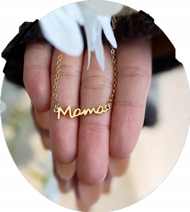 Naszyjnik stal nierdzewna mama złoty n387