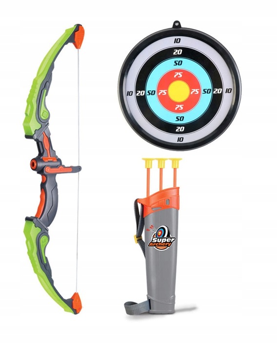 ŁUK ŚWIECĄCY LED +TARCZA DUŻY ZESTAW Z TARCZĄ DLA DZIECI STRZELANIE DO CELU