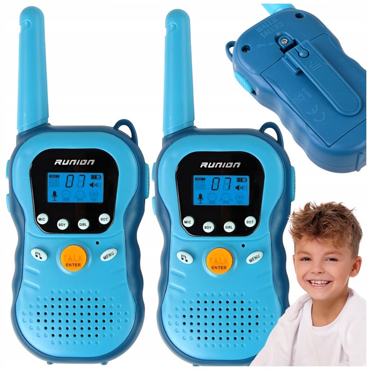 WALKIE TALKIE KRÓTKOFALÓWKI dla dzieci DUŻY ZASIĘG 3km LCD ZESTAW Łoki Toki