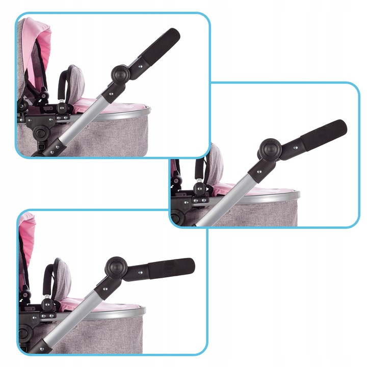 WÓZEK DLA LALEK GŁĘBOKI SPACERÓWKA TORBA GONDOLA SKŁADANY REGULACJA RĄCZKI