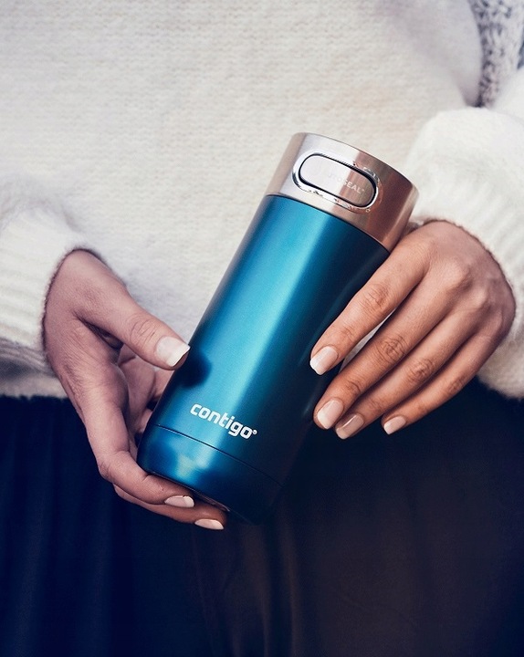 KUBEK TERMICZNY CONTIGO LUXE 360 ml TURKUSOWY na KAWĘ HERBATĘ NAPOJE