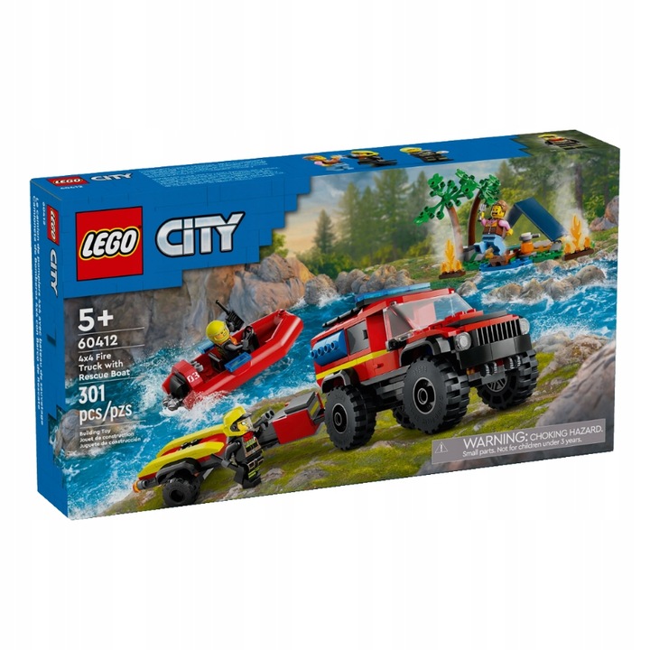 LEGO CITY 5+ AUTO TERENOWY WÓZ STRAŻACKI Z ŁODZIĄ 60412