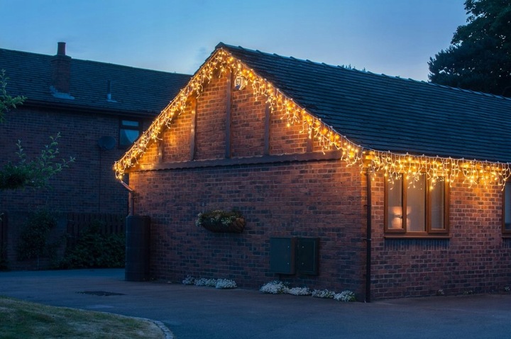 SOPLE 100 LED 5,5m KURTYNA GIRLANDY BIAŁE CIEPŁE ZEWNĘTRZNE PROGRAMATOR