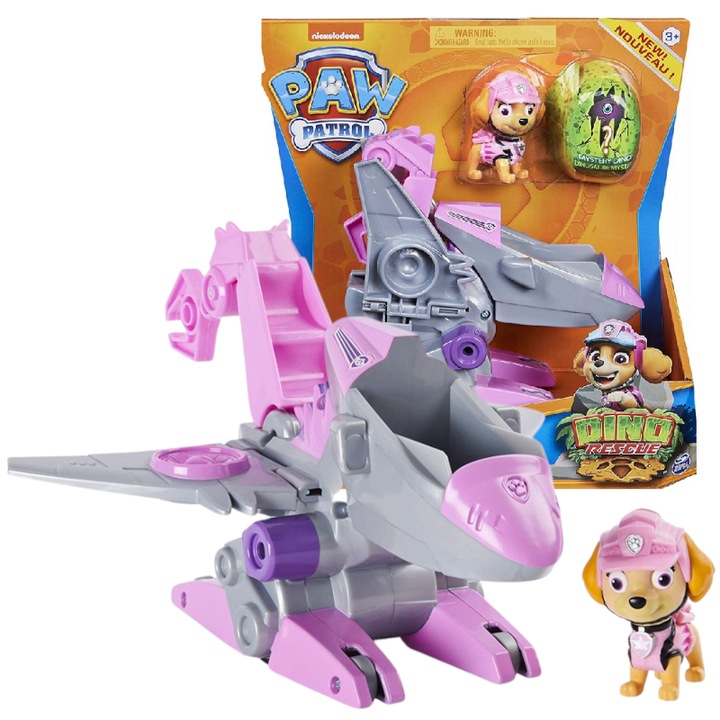 PSI PATROL HELIKOPTER RUCHOME ELEMENTY CHWYTAK DINO RESCUE SKYE + FIGURKA