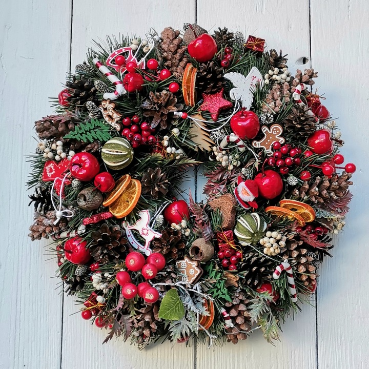 Wianek wieniec stroik 42 cm bożonarodzeniowy świąteczny