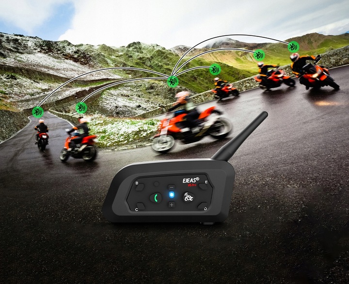 INTERKOM INTERCOM MOTOCYKLOWY EJEAS V6 PRO+ NOWA WERSJA 2024 1200M