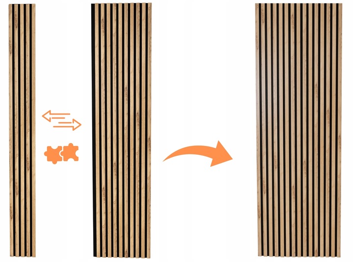 Lamele ścienne na Płycie Dąb Wotan Panel Panele POLSKIE PREMIUM - 275x46 cm