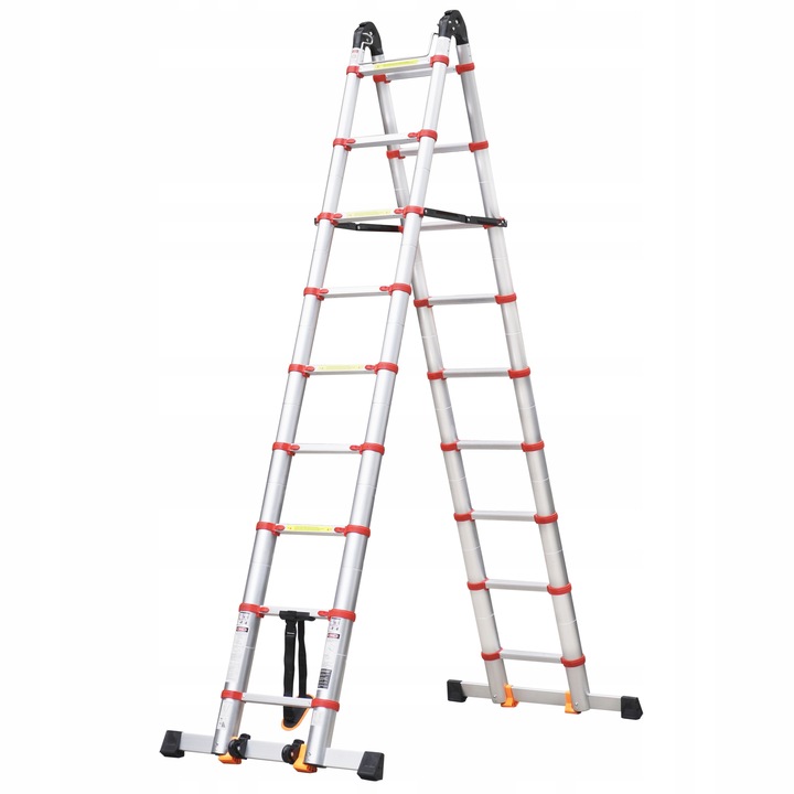 DRABINA TELESKOPOWA PRZEGUBOWA 5,0 M WZMACNIANA