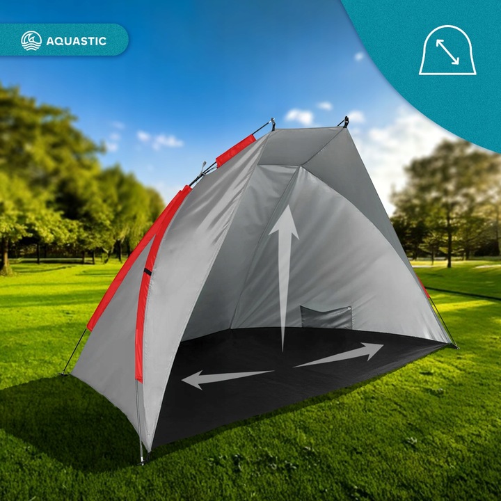 Namiot plażowy AQUASTIC Concielo szary UPF50+ Ochrona przed słońcem