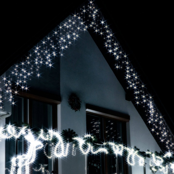 SOPLE 1000LED LAMPKI ZEWNĘTRZNE 45m FLASH GIRLANDA ŚWIETLNA KURTYNA BIAŁY