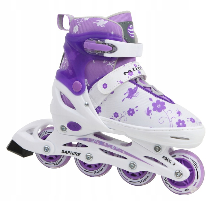 Rolki SAPHIRE 2 regulowan kauczuk 34-37 LED Świecą